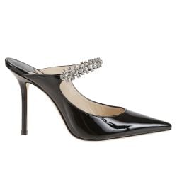 Jimmy Choo Schwarze Leder Hausschuhe - 10cm Absatz von Jimmy Choo