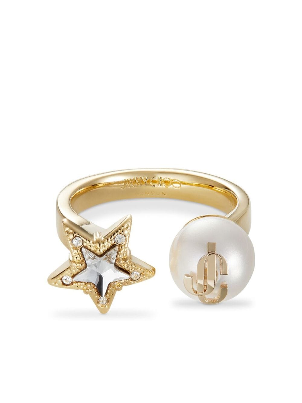 Jimmy Choo Verstellbarer Ring mit Logo - Gold von Jimmy Choo