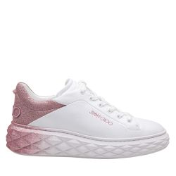 Jimmy Choo Weiße/rosa Glitzer Sneakers Für Damen von Jimmy Choo
