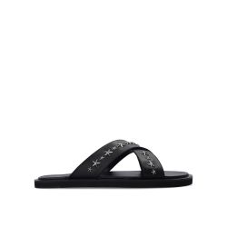 Schwarze Jimmy Choo Herrensandalen Mit Stern-detail Aus Leder von Jimmy Choo