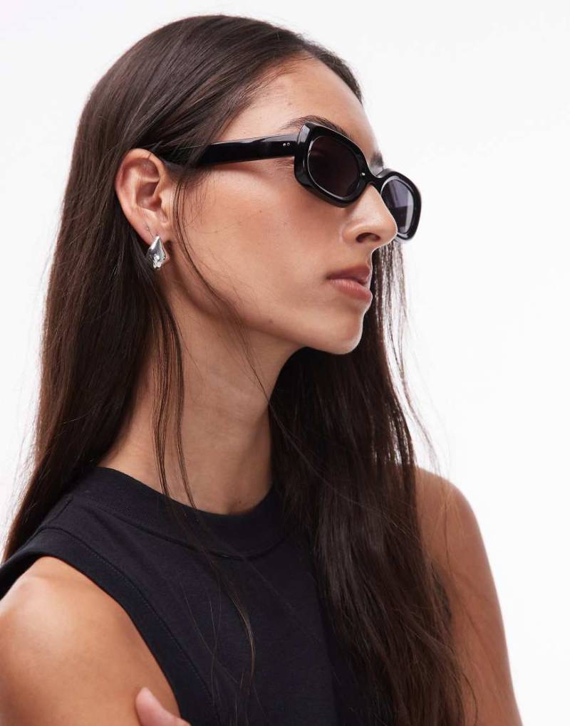 Jimmy Fairly - The Abyss - Rechteckige Sonnenbrille in Schwarz von Jimmy Fairly