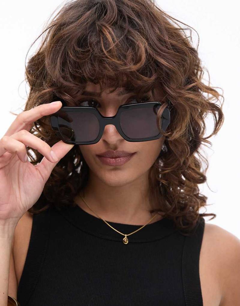 Jimmy Fairly - The Dita - Eckige Oversize-Sonnenbrille in Schwarz von Jimmy Fairly