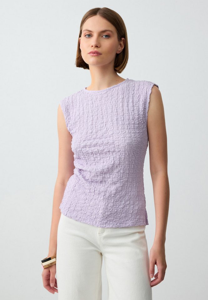 Jimmy Key Blusentop Ärmellose Gemusterte Strickbluse Mit Rundhalsausschnitt von Jimmy Key