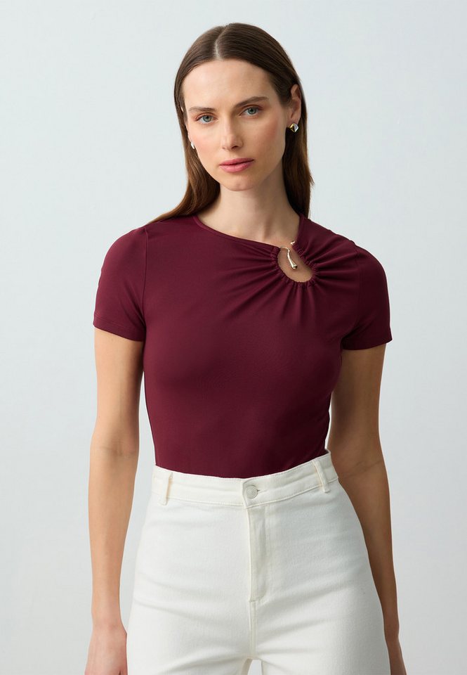 Jimmy Key Blusentop Burgunderfarbene Strickbluse von Jimmy Key