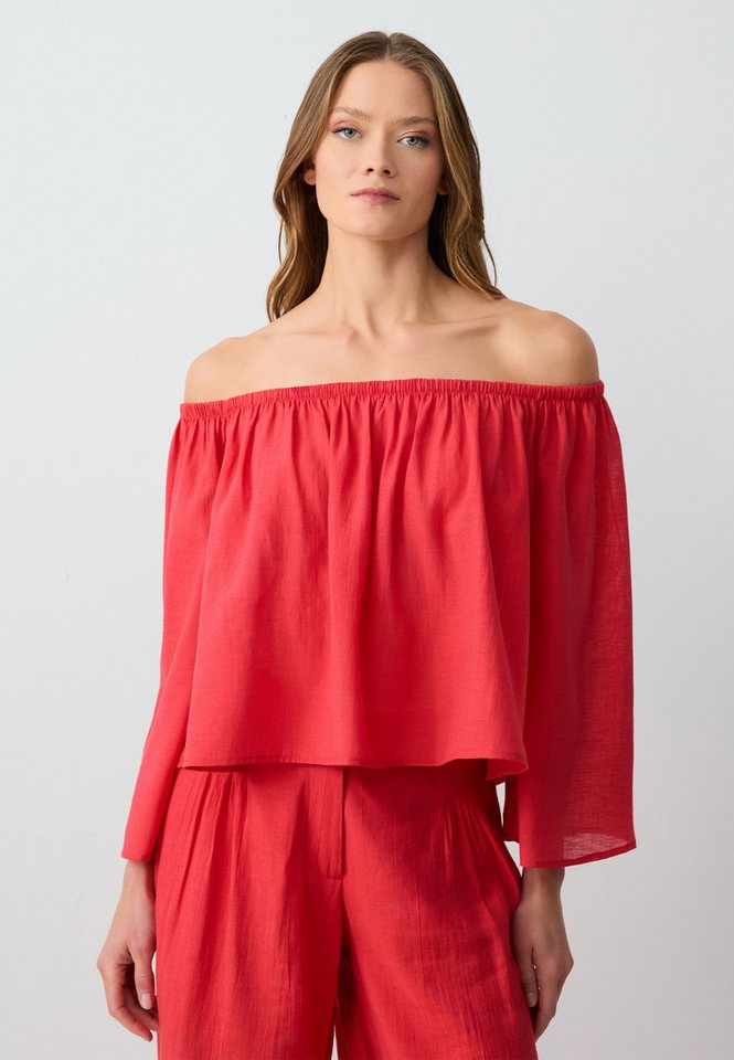 Jimmy Key Blusentop Gewebte Rote Bluse von Jimmy Key