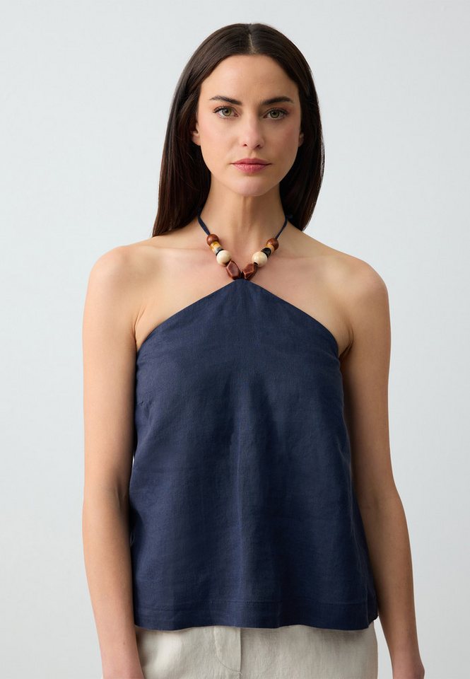 Jimmy Key Blusentop Gewebte Dunkelblaue Bluse von Jimmy Key