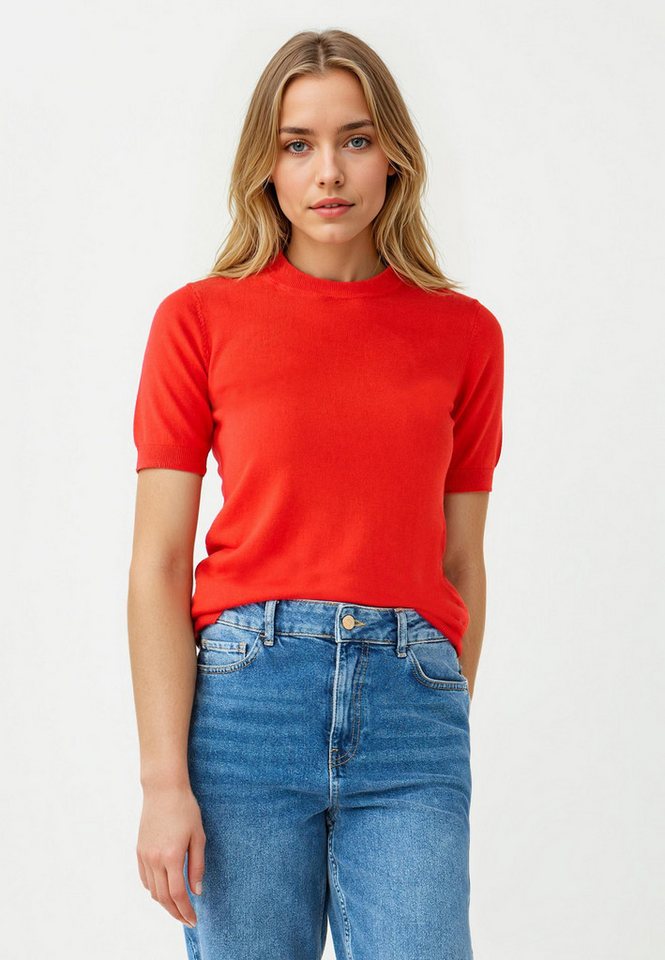 Jimmy Key Blusentop Kurzärmeliger Strickpullover mit Rundhalsausschnitt von Jimmy Key