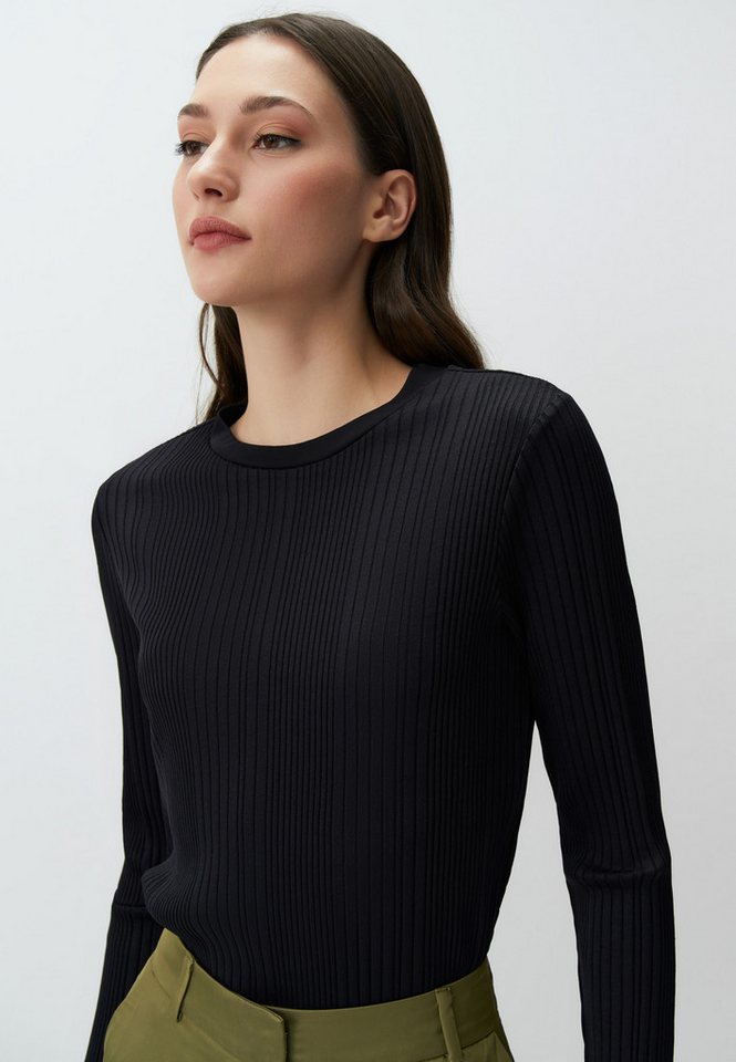 Jimmy Key Blusentop Langärmlig Rundhalsausschnitt Basic Bluse von Jimmy Key
