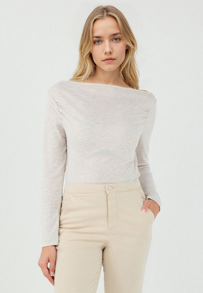 Jimmy Key Blusentop Regular Fit Off-The-Shoulder-Bluse aus beigem Süprem von Jimmy Key