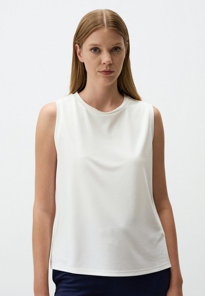 Jimmy Key Blusentop Rundhalsausschnitt Ärmellos Bluse von Jimmy Key