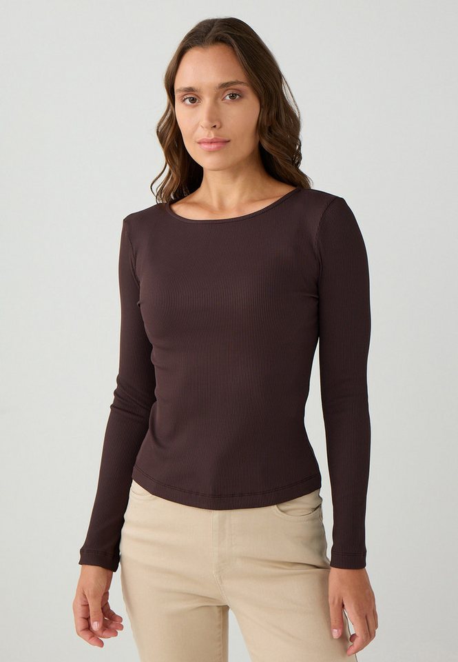 Jimmy Key Blusentop Slim Fit Off-Shoulder Strickbluse in Braun von Jimmy Key