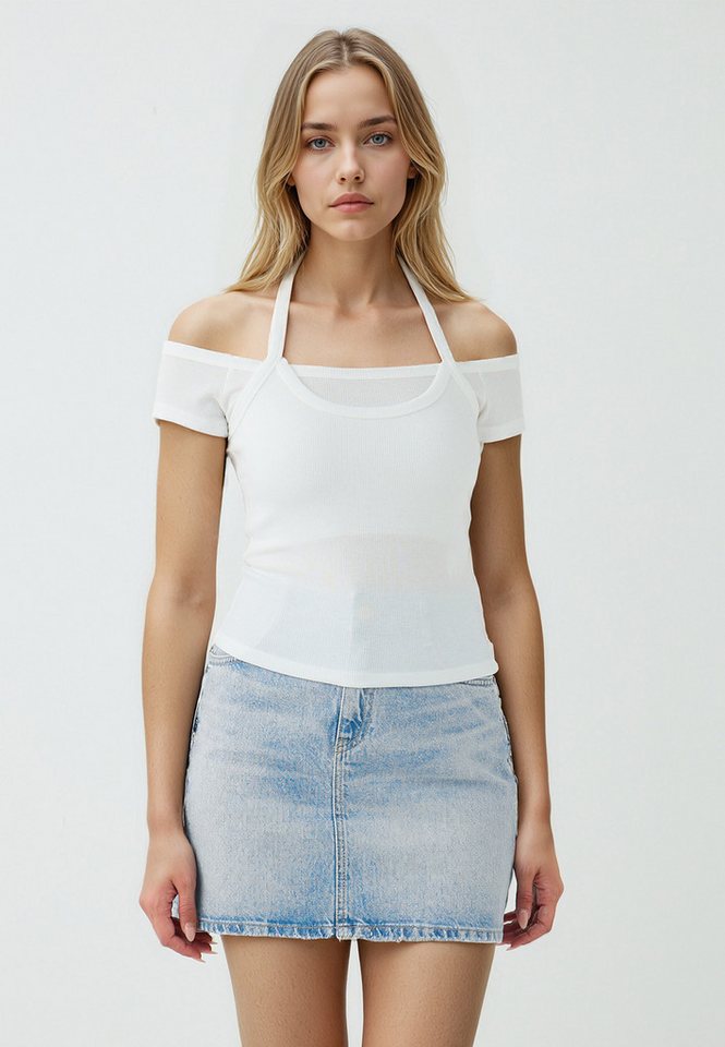 Jimmy Key Blusentop Slim Fit Strickbluse in Weiß von Jimmy Key
