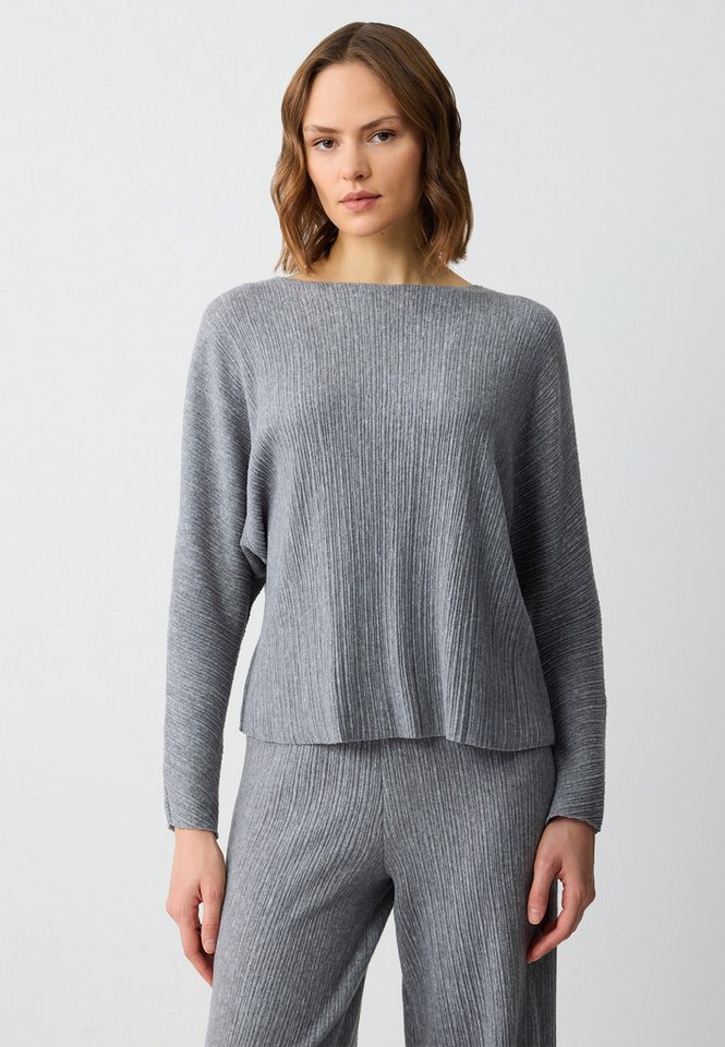 Jimmy Key Blusentop Strickbluse Mit Rundhalsausschnitt Und Lockerer Passform Und Fledermau von Jimmy Key