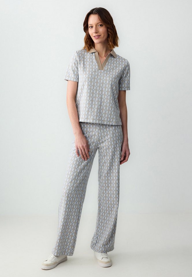 Jimmy Key Strickhose Strickhose Mit Hoher Taille Und Weitem Bein Und Geometrischem Muster von Jimmy Key