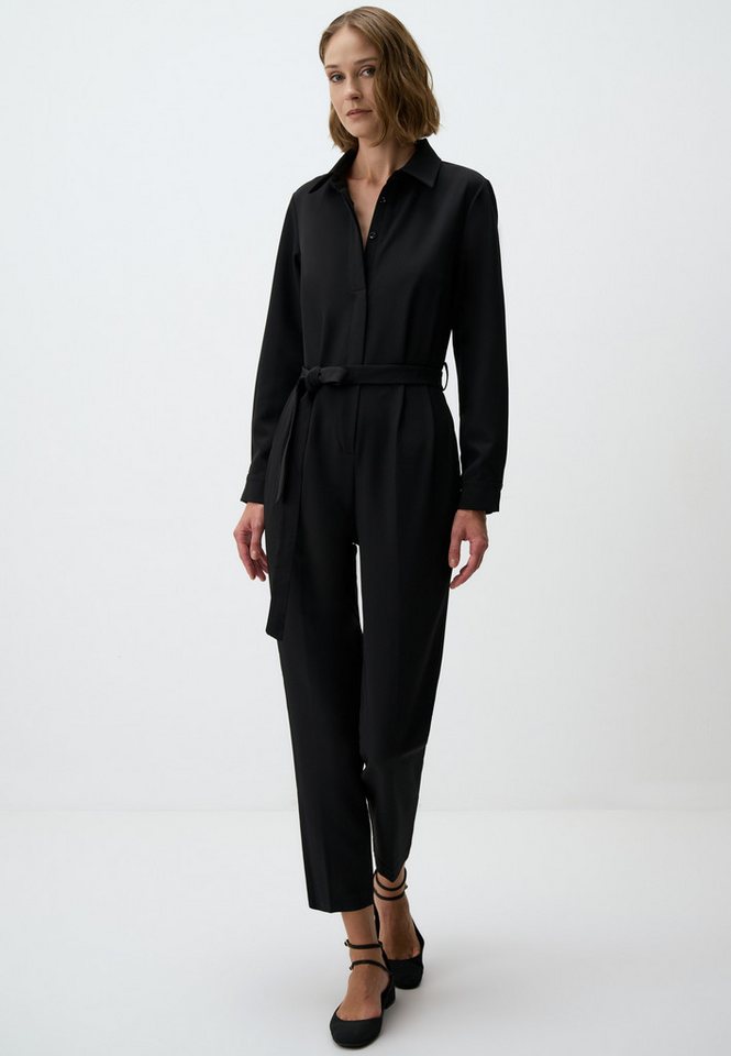 Jimmy Key Jumpsuit Gewebter Jumpsuit Mit Hemdkragen Und Taillengürtel von Jimmy Key