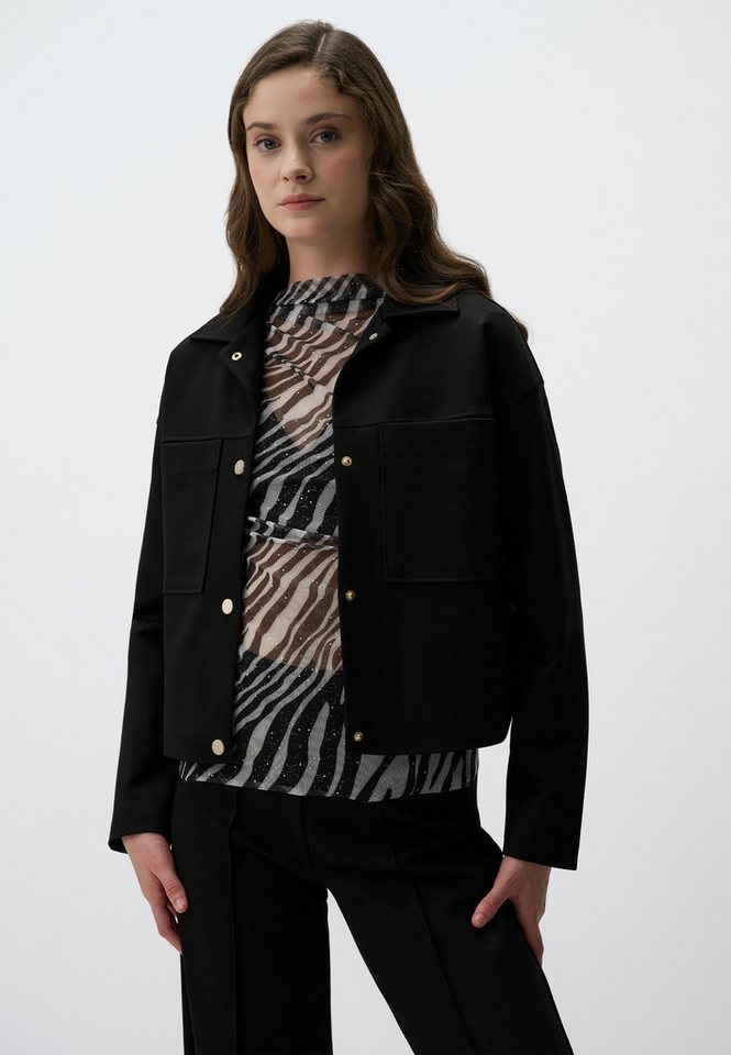 Jimmy Key Hemdjacke Mitternachtsschwarz Strickjacke von Jimmy Key