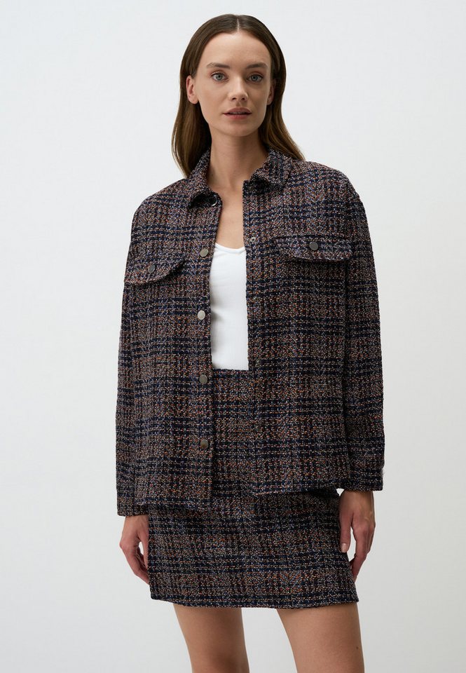 Jimmy Key Hemdbluse Kariert Gemustert Hemd Jacke mit Druckknopf Detail von Jimmy Key