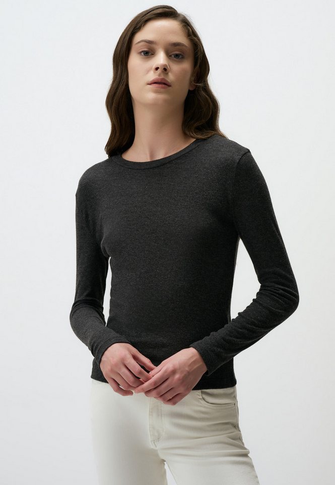 Jimmy Key Blusentop Anthrazit Klassisch Strick Bluse von Jimmy Key