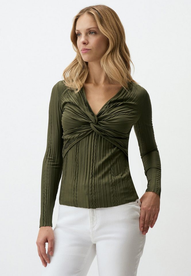 Jimmy Key Blusentop Anvelop-Ausschnitt Slim Fit Strick Bluse Jimmy Key Blusentop Anvelop-Ausschnitt Slim Fit Strick Bluse von Jimmy Key