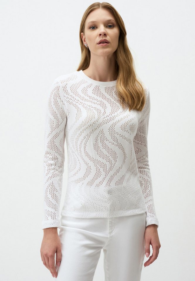 Jimmy Key Langarmbluse Ecrufarbene Strukturierte Langarm-Strickbluse von Jimmy Key