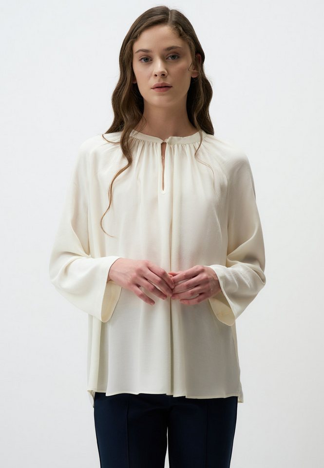 Jimmy Key Blusentop Keyhole-Ausschnitt Fließend Bluse von Jimmy Key