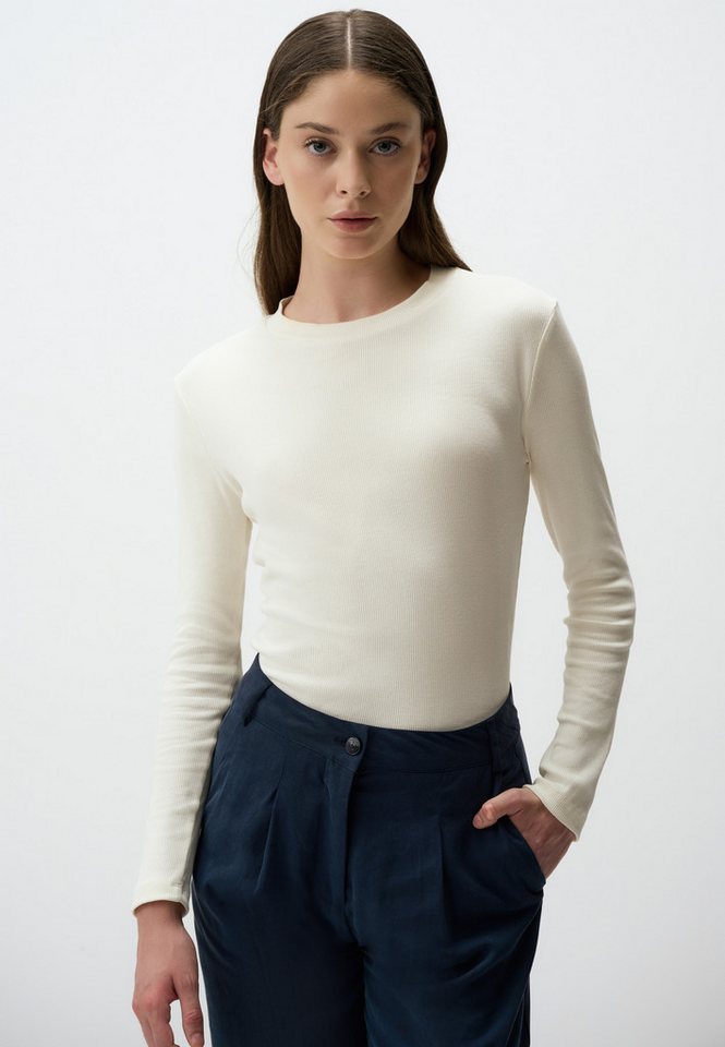 Jimmy Key Blusentop Langärmlig Rundhalsausschnitt Bluse von Jimmy Key