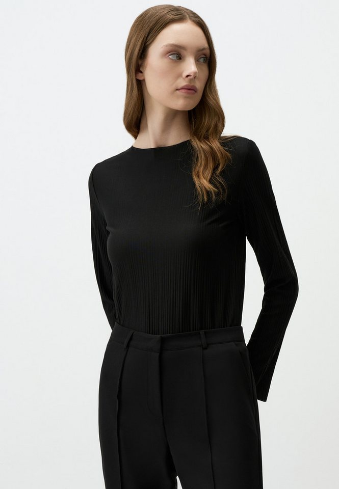 Jimmy Key Blusentop Rundhalsausschnitt Langarm Basic Strickbluse von Jimmy Key