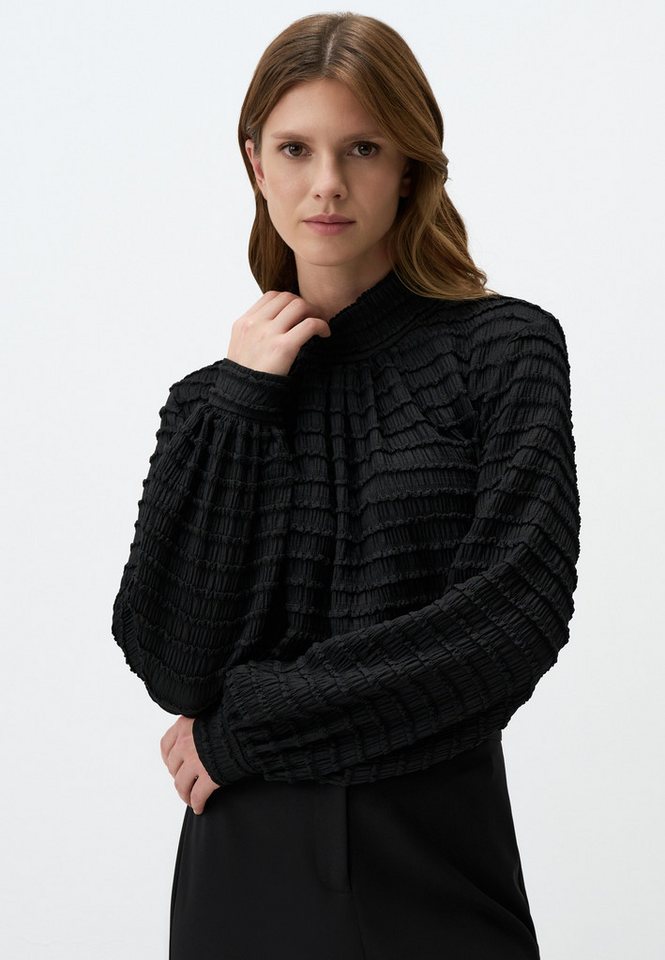 Jimmy Key Blusentop Rollkragenpullover Mit Lockerer Passform Und Gemusterter Strickbluse von Jimmy Key