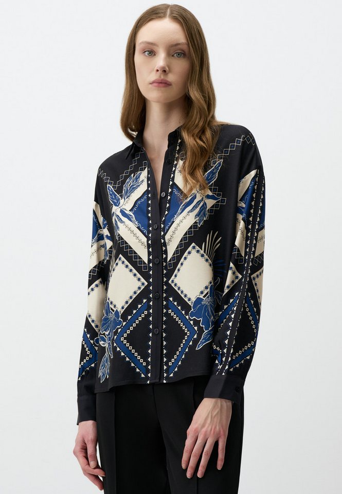 Jimmy Key Shirtbluse Langärmliges Gewebtes Hemd Mit Geometrischem Muster von Jimmy Key