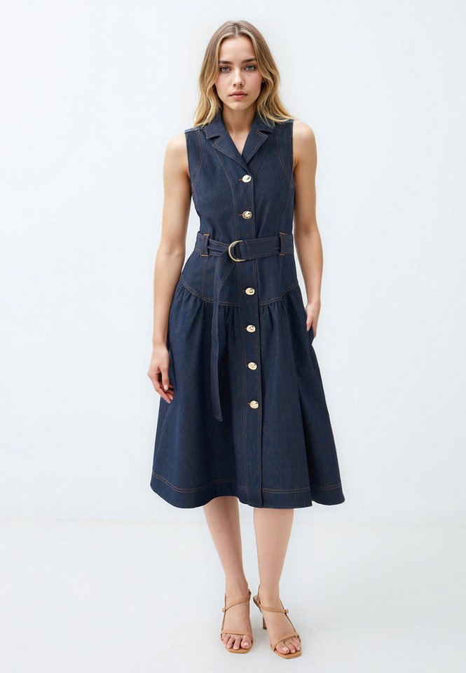 Jimmy Key Midikleid Ärmelloses Midikleid mit zweireihigem Gürteldetail von Jimmy Key