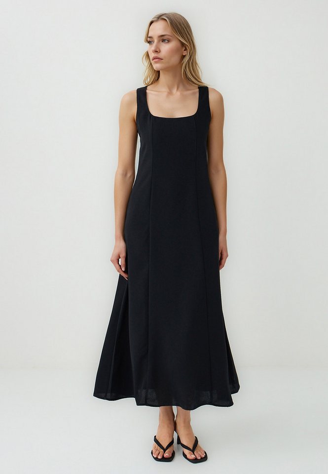 Jimmy Key Midikleid Gerade geschnittenes trägerloses Midikleid aus Webstoff mit quadratisc von Jimmy Key