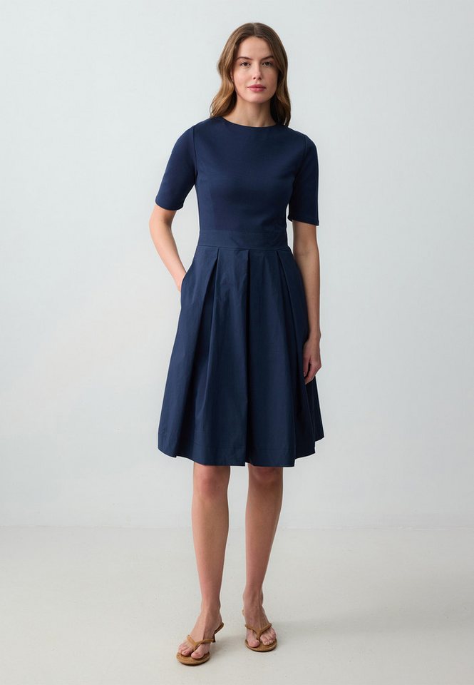 Jimmy Key Midikleid Gewebtes Midikleid Mit Rundhalsausschnitt Und Kurzen Ärmeln von Jimmy Key