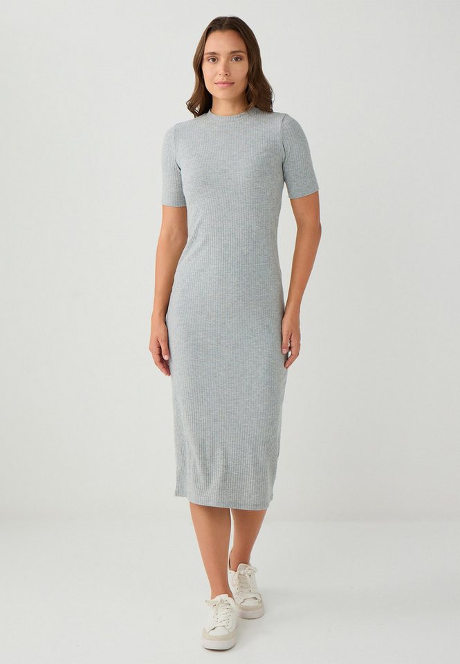 Jimmy Key Midikleid Graues Strickkleid mit Rundhalsausschnitt und normaler Passform von Jimmy Key