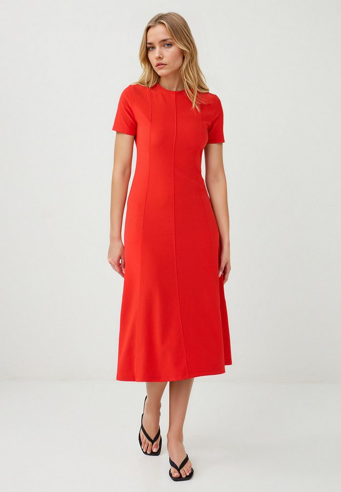 Jimmy Key Midikleid Rotes Strickkleid mit Rundhalsausschnitt und normaler Passform von Jimmy Key