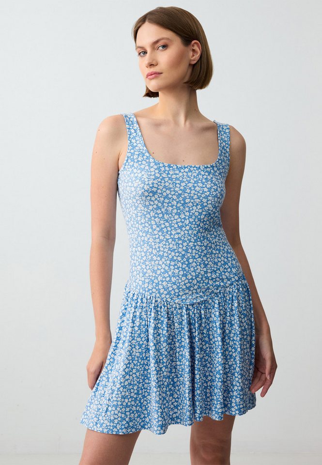 Jimmy Key Minikleid Ärmelloses Minikleid Aus Strick Mit Blumenmuster Und Quadratischem Aus von Jimmy Key