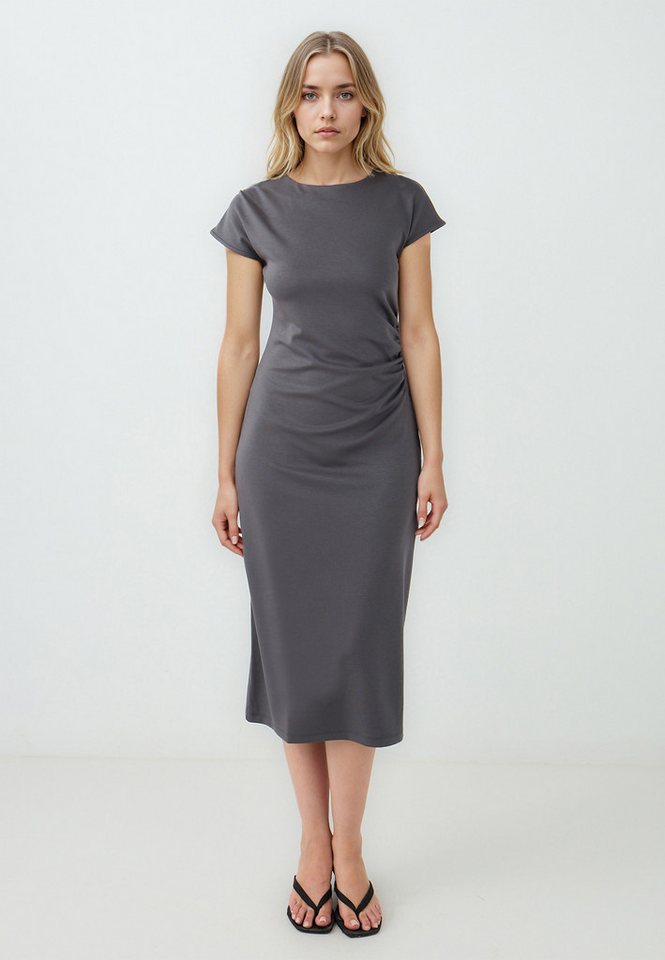 Jimmy Key Minikleid Schulterfreies Strickkleid in Anthrazit mit normaler Passform von Jimmy Key