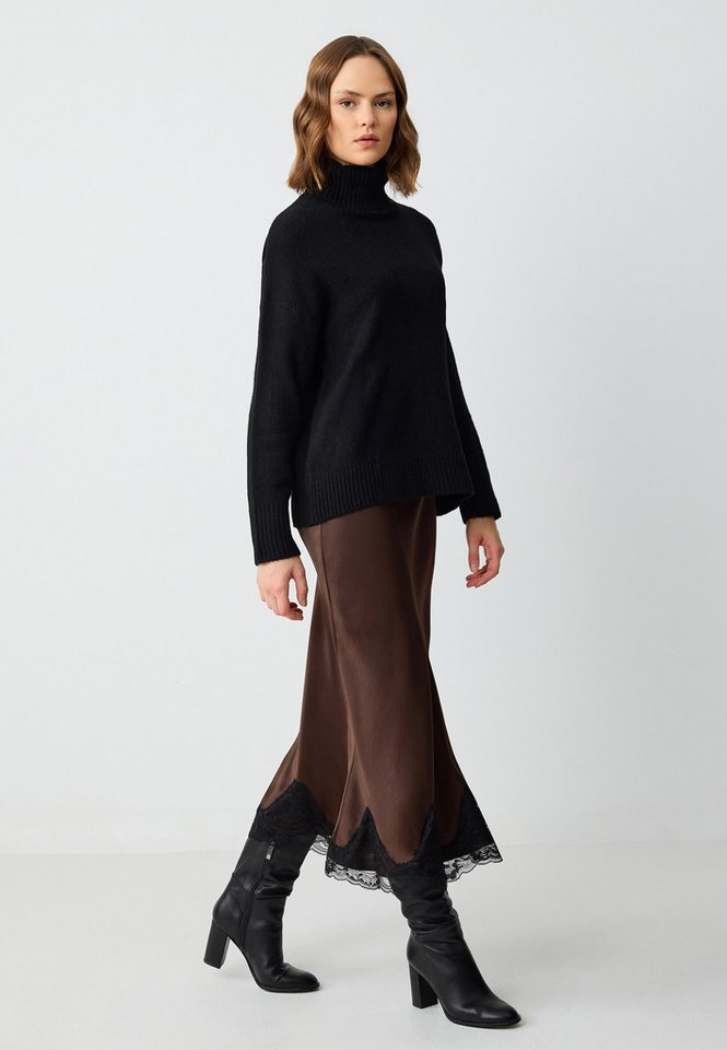 Jimmy Key Minirock Langer Rock Aus Satingewebe Mit Elastischer Taille von Jimmy Key