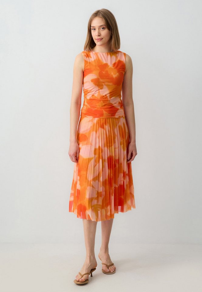 Jimmy Key Midirock Geplooide midirok met bloemenmotief en mesh normale taille von Jimmy Key