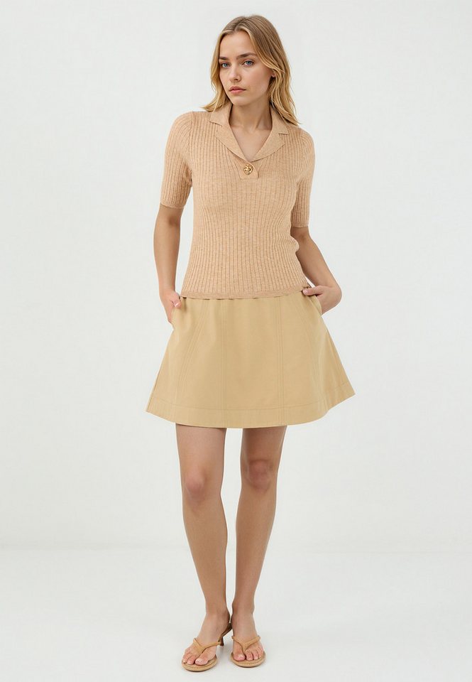 Jimmy Key Minirock Regular Fit Camel Gewebter Rock von Jimmy Key