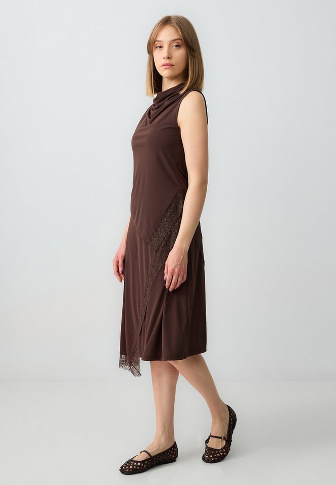 Jimmy Key Minirock Relaxed Fit High Waist Midi-Strickrock Mit Spitzendetail von Jimmy Key