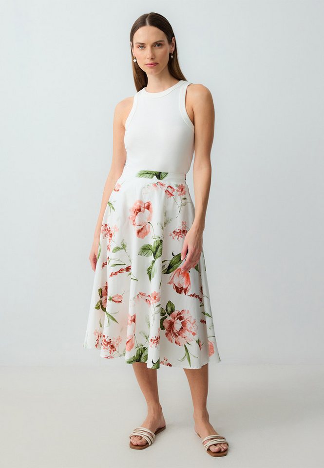 Jimmy Key Minirock Relaxed Fit Midirock Aus Baumwolle Mit Normaler Taille Und Blumenmuste von Jimmy Key