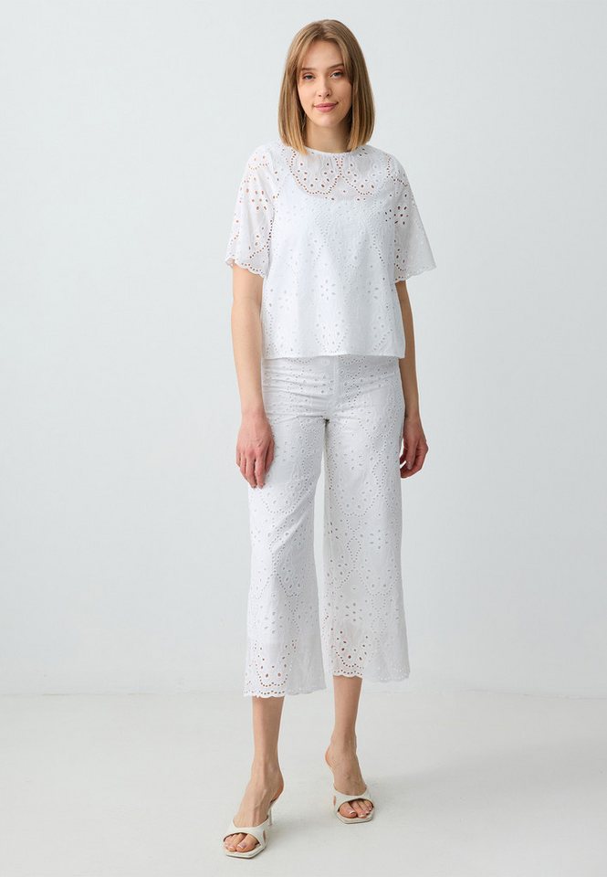 Jimmy Key Strickhose Locker Geschnittene Hoch Taillierte Weit Geschnittene Baumwollhose Mit von Jimmy Key