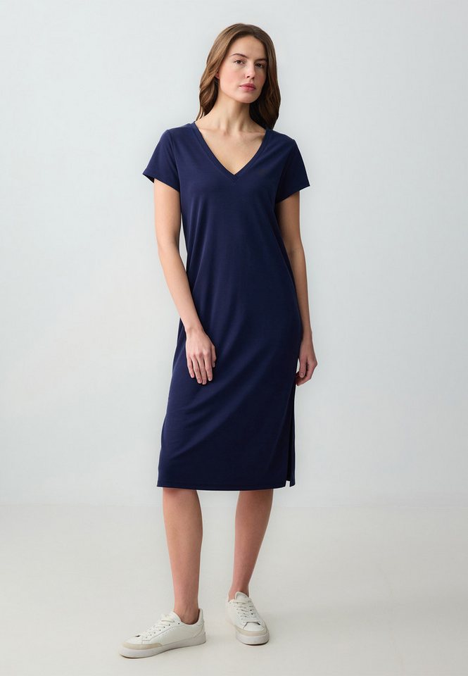 Jimmy Key Relaxhose Relaxed Fit V-hals Korte Mouw Gebreide Midi-jurk Jimmy Key Relaxhose Relaxed Fit V-hals Korte Mouw Gebreide Midi-jurk von Jimmy Key