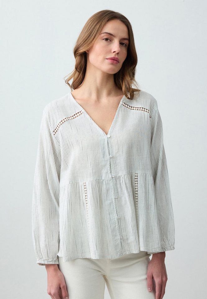 Jimmy Key Relaxhose Relaxed Fit V-hals Lange Mouwen Geweven Blouse met Patroon Jimmy Key Relaxhose Relaxed Fit V-hals Lange Mouwen Geweven Blouse met Patroon von Jimmy Key