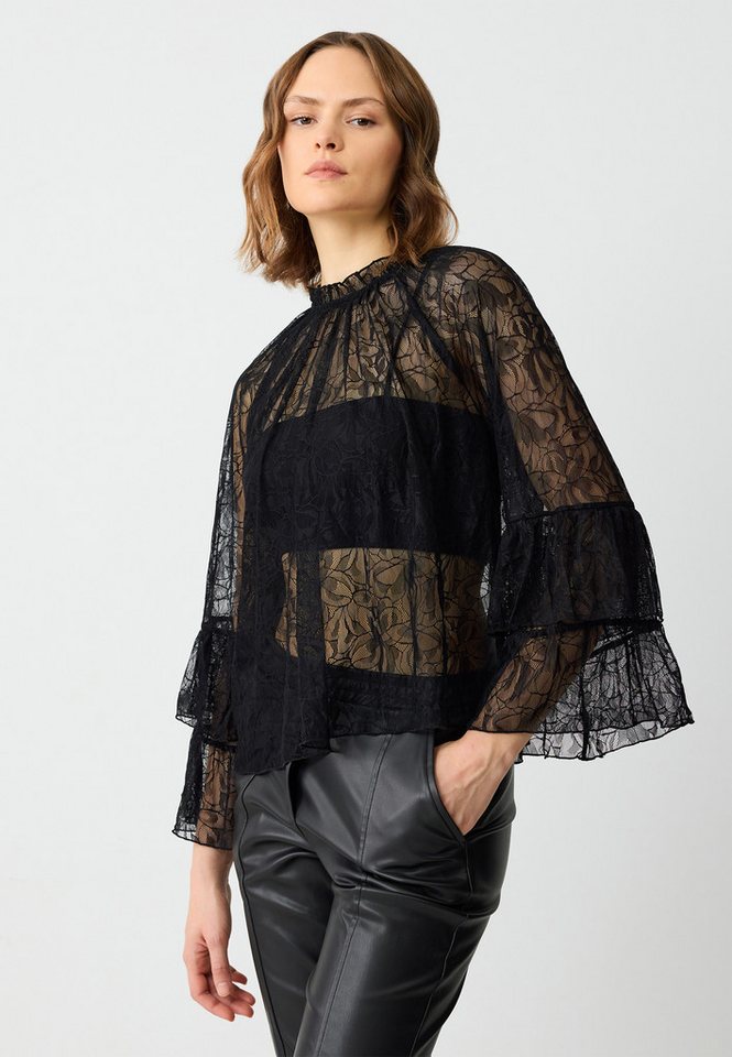 Jimmy Key Relaxhose Strickbluse Mit Spitzendetails Und Zero-Kragen Und Lockerer Passform von Jimmy Key