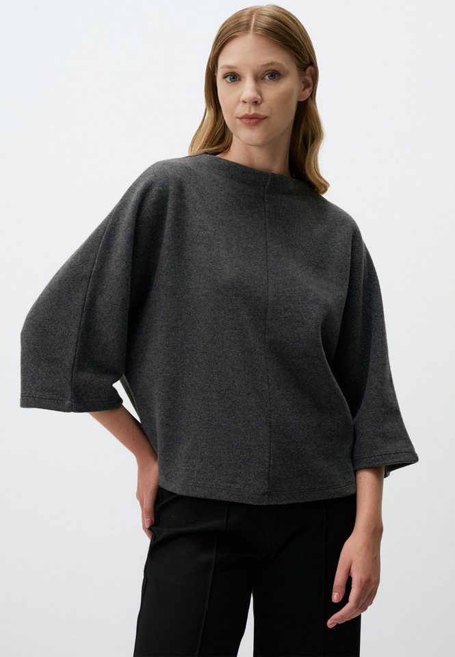 Jimmy Key Blusentop Rundhalsausschnitt Fledermausärmel Basic Bluse von Jimmy Key