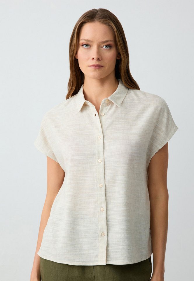 Jimmy Key Shirtbluse Regular Fit Overhemdkraag Geweven Stoned Overhemd von Jimmy Key