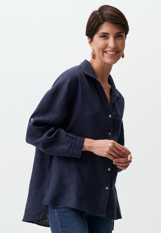 Jimmy Key Shirtbluse Langärmlig Leinen Gewebt Hemd von Jimmy Key