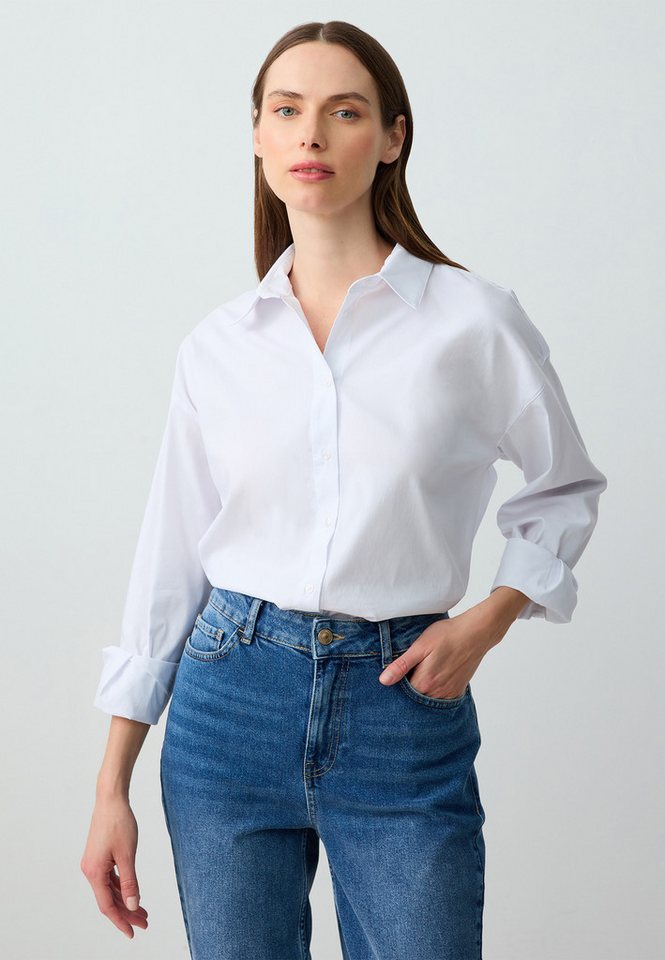 Jimmy Key Shirtbluse Langärmliges Hemd Aus Gewebter Popeline Mit Entspannter Passform Jimmy Key Shirtbluse Langärmliges Hemd Aus Gewebter Popeline Mit Entspannter Passform von Jimmy Key