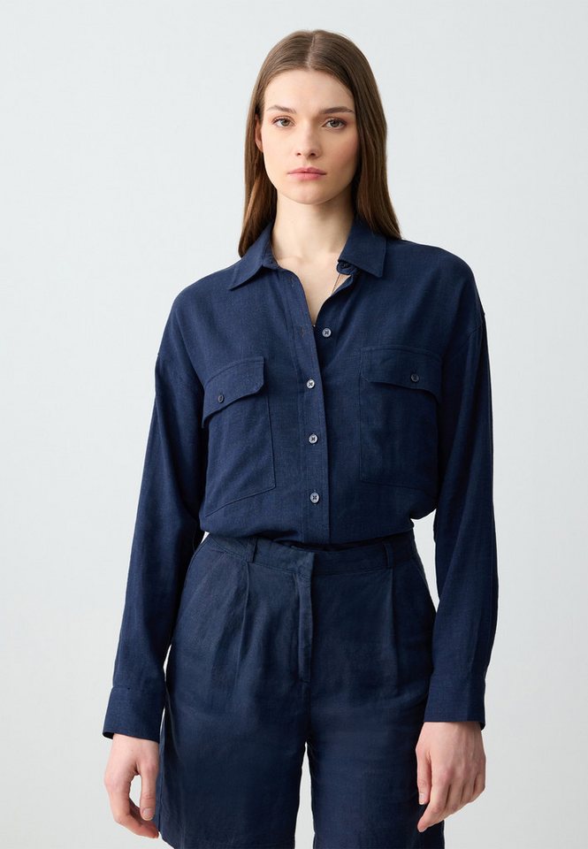 Jimmy Key Shirtbluse Regular Fit Overhemdkraag Geweven Donkerblauw Overhemd Jimmy Key Shirtbluse Regular Fit Overhemdkraag Geweven Donkerblauw Overhemd von Jimmy Key